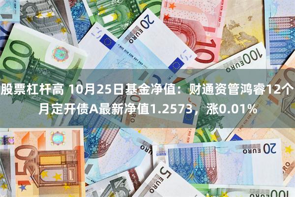 股票杠杆高 10月25日基金净值：财通资管鸿睿12个月定开债A最新净值1.2573，涨0.01%